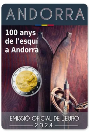 Andorra 2 Euro "Skiën" 2024 Autentyczny
