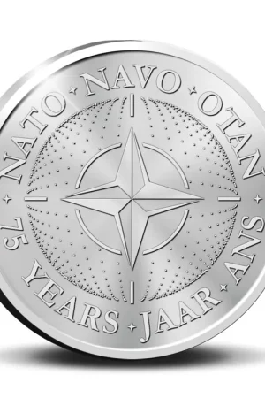 Belgie 10 euromunt 75 jaar NAVO Zilver Proof in etui Niska cena