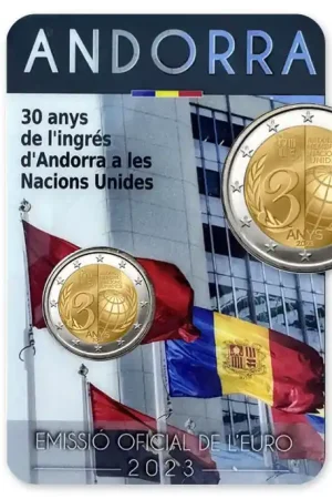Promocja Andorra 2 Euro 30 Jaar VN-lid 2023