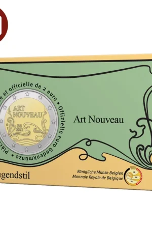Belgie 2 euromunt 2023 Art Nouveau BU in coincard FR Promocja