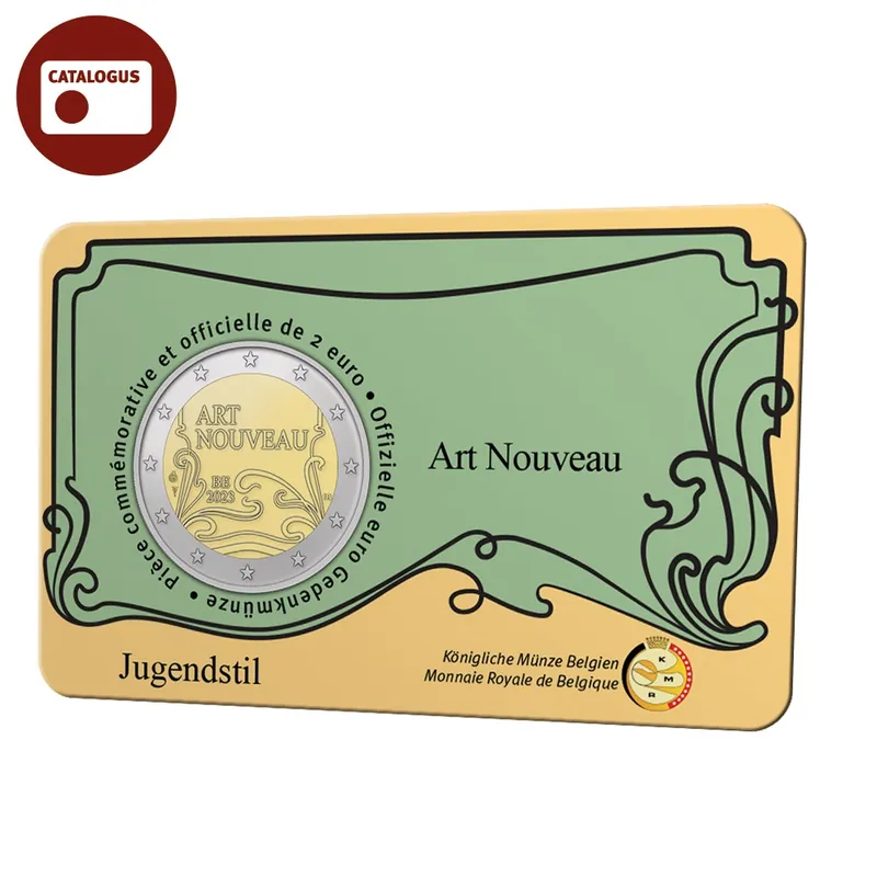 Belgie 2 euromunt 2023 Art Nouveau BU in coincard FR Promocja