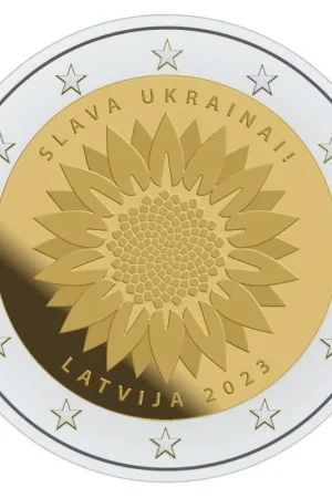 Letland 2 Euro "Oekraïne" 2023 Bezpieczna płatność