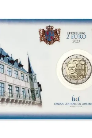 Autentyczny Luxemburg 2 Euro Parlement 2023 BU Coincard