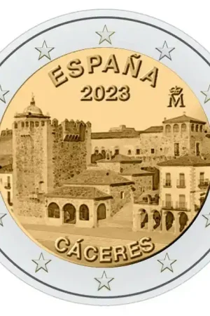 Spanje 2 Euro Ceaceres 2023 Wysoka jakość