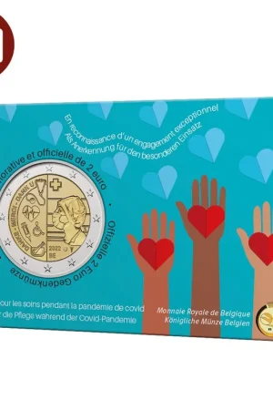 Oferta limitowana Belgie 2 euromunt 2022 voor de zorg tijdens de covid-pandemie BU in coincard FR