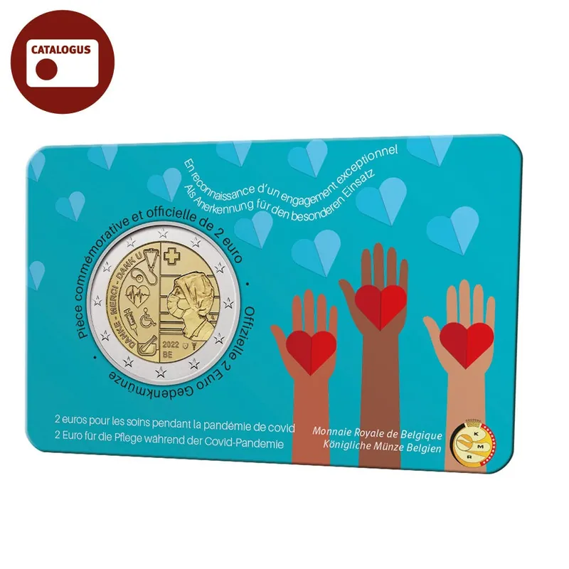 Oferta limitowana Belgie 2 euromunt 2022 voor de zorg tijdens de covid-pandemie BU in coincard FR