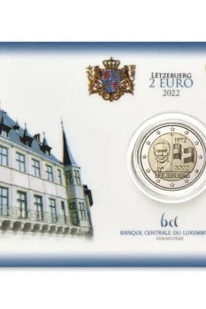 Luxemburg 2 Euro Vlag 2022 BU Coincard Najlepsza cena