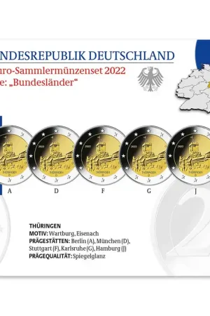 Duitsland 2 Euro Proof Set The¼ringen 2022 Tylko dziś