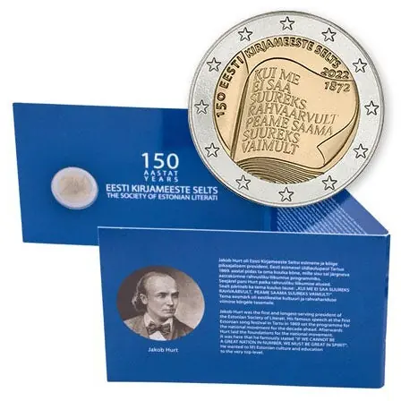 Zwrot pieniędzy Estland 2 Euro Literati 2022 BU Coincard