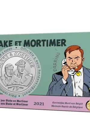 Kup teraz België 5 Euro "Blake en Mortimer" 2021 Reliëf BU Coincard