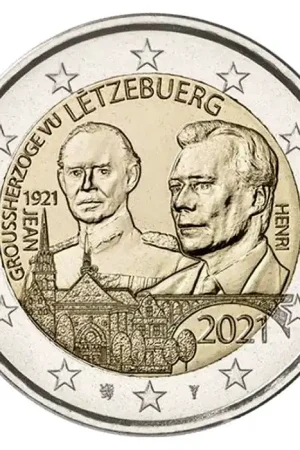 Oryginalny Luxemburg 2 Euro Jean 2021 relief-versie
