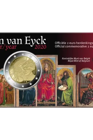 Belgie 2 euromunt 2020 -Jan van Eyck jaar- BU in coincard NL Zamów teraz