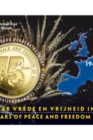 Szybka dostawa 2,5 euromunt Belgie 2020 75 jaar vrede en vrijheid in Europa BU in coincard NL