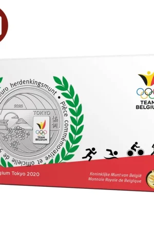 Belgie 5 euromunt 2020 Team Belgium kleur BU in coincard Wyprzedaż
