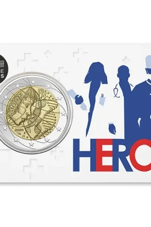 Frankrijk 2 Euro Medisch Onderzoek 2020 Coincard Helden Ekspresowa dostawa