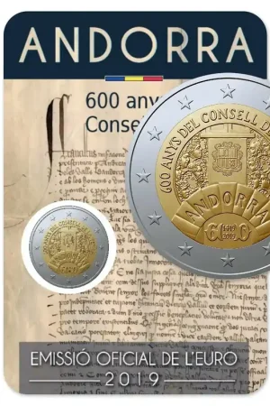 Autentyczny Andorra 2 Euro Consell de la Terra 2019