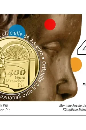 2,5 euromunt Belgie 2019 400 jaar Manneken Pis BU in coincard FR Rabat