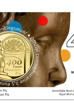 Premium 2,5 euromunt Belgie 2019 400 jaar Manneken Pis BU in coincard NL