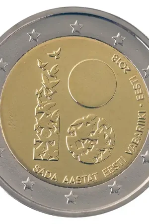 Autentyczny Estland 2 Euro Onafhankelijkheid 2018