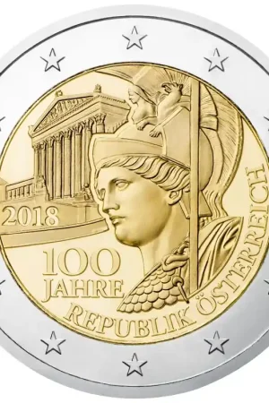 Oostenrijk 2 Euro 100 Jaar Republiek 2018 Szybka dostawa
