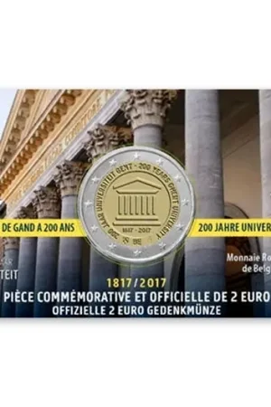 Darmowa dostawa Belgie 2 Euro Gent 2017 BU FR Coincard