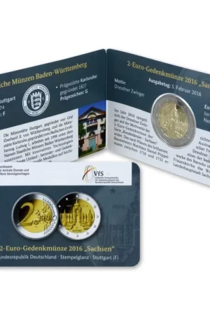 Szybka dostawa Duitsland 2 Euro Sachsen 2016 Coincard F
