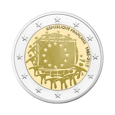 Tylko dziś Frankrijk 2 Euro Europese Vlag 2015