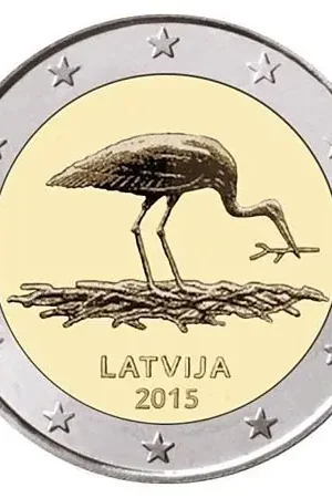 Tani Letland 2 Euro Ooievaar 2015