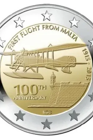 Malta 2 Euro First Flight 2015 UNC Nowość