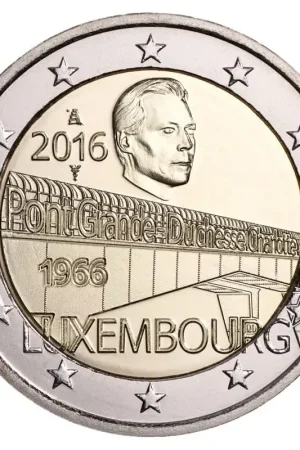 Luxemburg 2 Euro Charlottebrug 2016 Autentyczny