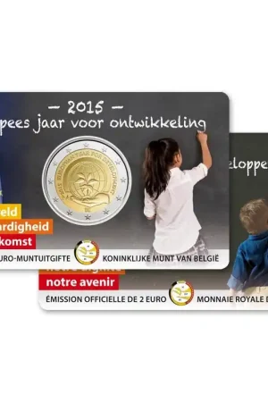 Belgie 2 Euro Ontwikkeling 2015 BU NL Coincard Wysoka jakość