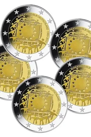 Tani Duitsland 2 Euro Set Europese Vlag 2015 UNC