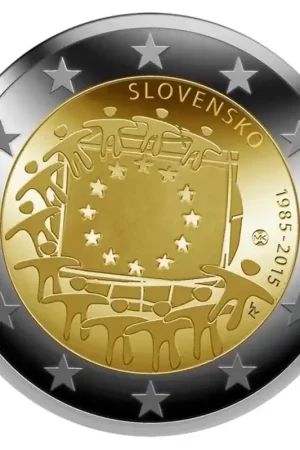 Slowakije 2 Euro Europese Vlag 2015 Premium