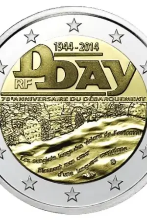 Frankrijk 2 Euro D-Day 2014 Oryginalny