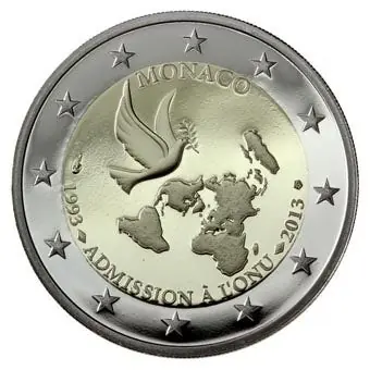 Monaco 2 Euro 20 Jaar VN-lid 2013 Darmowa dostawa