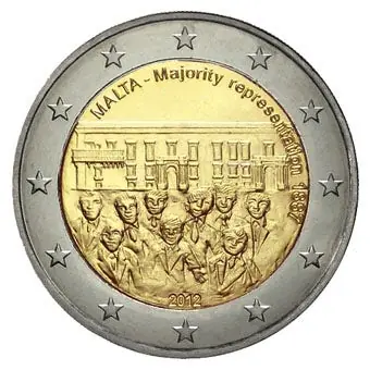 Malta 2 Euro Stemrecht 2012 UNC Autentyczny
