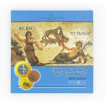 Autentyczny Cyprus BU Set 2009 met 2 euro 10 Jaar EMU