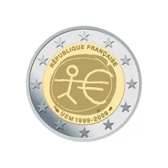 Frankrijk 2 Euro 10 Jaar EMU 2009 Darmowa dostawa