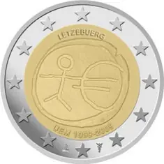 Luxemburg 2 Euro 10 Jaar EMU 2009 Nowość