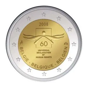 Tylko dziś België 2 Euro "Mensenrechten" 2008 UNC