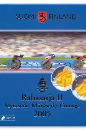 Autentyczny Finland BU Set II 2005 met 5 euro Paralympics