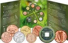 Gehele Wereld 1820-2009 - Geluksmunten folder - 8 base metal munten - Fine & Uncirculated Premium