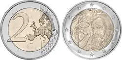 Popularny Frankrijk 2017 - 100e verjaardag van de dood van Auguste Rodin - 2 euromunt