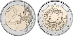 Premium Malta 2015 - 30e verjaardag van de vlag van de Europese Unie - 2 euromunt