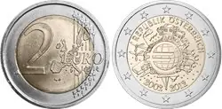 Oostenrijk 2012 - Tien jaar de euro - 2 euro munt Promocja