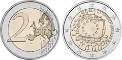 Najlepsza cena Oostenrijk 2015 - 30e verjaardag van de vlag van de Europese Unie - 2 euromunt