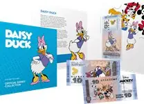Promocja Disney - Daisy Duck - Vouwkaart met souvenirbriefje - Souvenirbiljet van 10 Disney Dollar