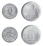 Tani Dubbele Heiligverklaring - 2 munten met paus in munthouder