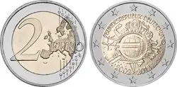 Niska cena Duitsland 2012 - 10 jaar EUR-contant geld - 2 euromunt