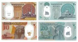 Kup teraz Egypte 2022-2023 - 10 + 20 Pound - 2 Bankbiljetten - Ongecirculeerd